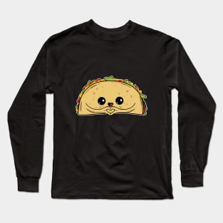 Cute Taco Heart Kids T Shirt -Mexico Food -Foodie Humor Gift Long Sleeve T-Shirt